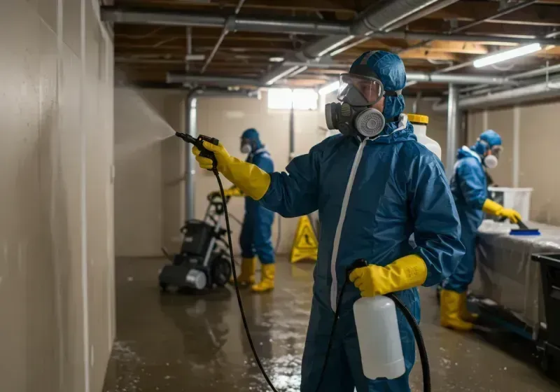 Basement Sanitization and Antimicrobial Treatment process in Carpentersville, IL